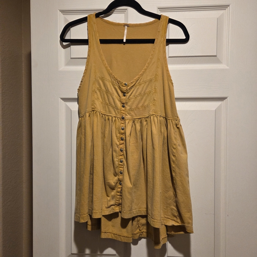 Free People Mustard Sleeveless Top
